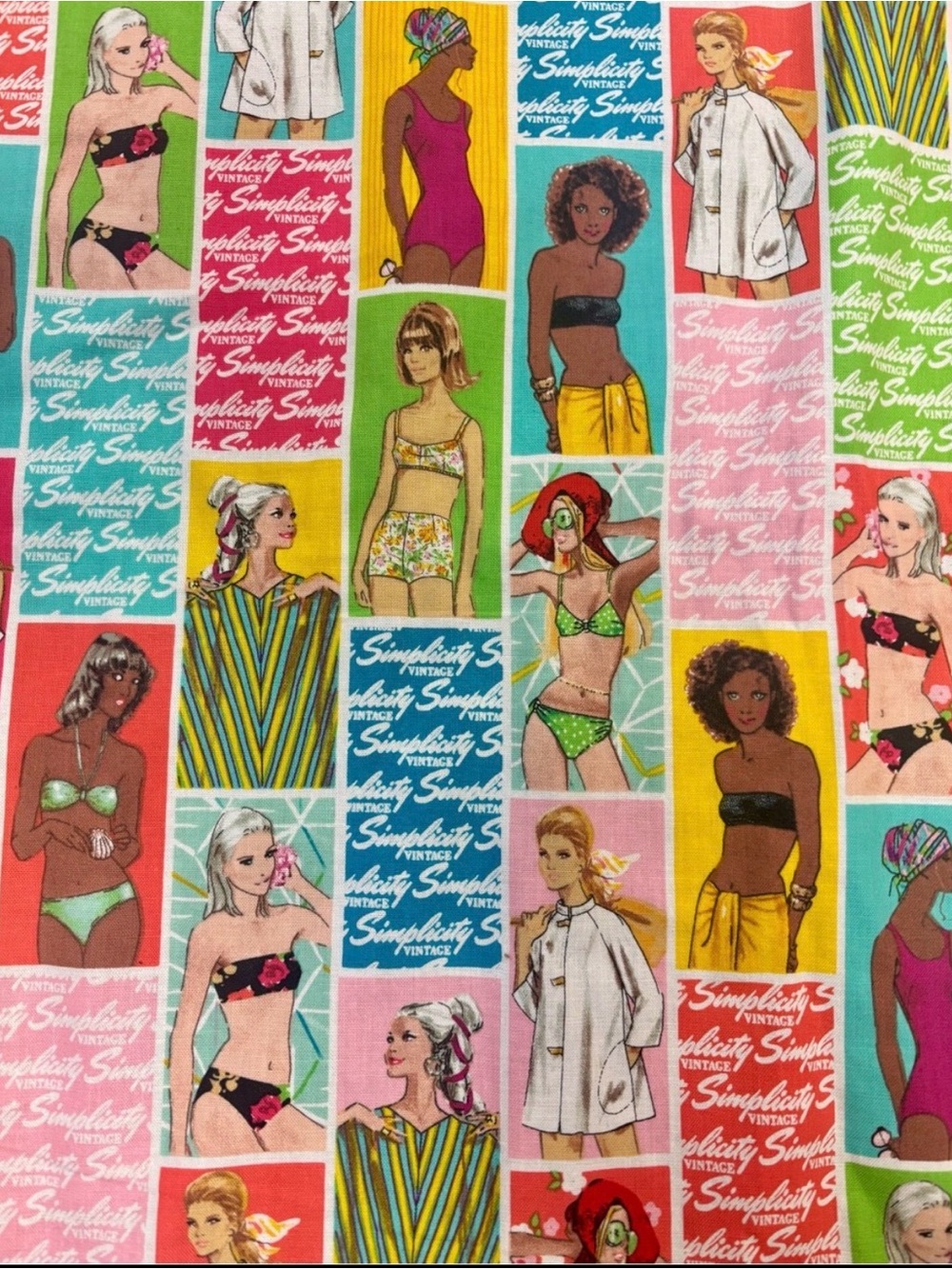 Retro Simplicity Swimsuit Girl Fabric